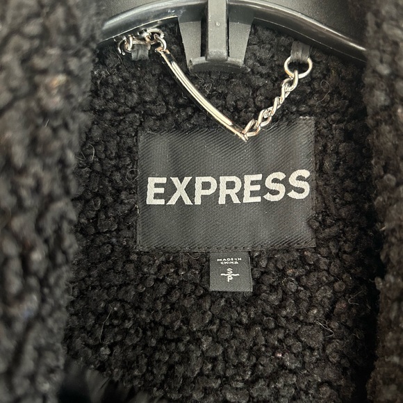 Express black teddy bear fall jacket - size small - Picture 7 of 8